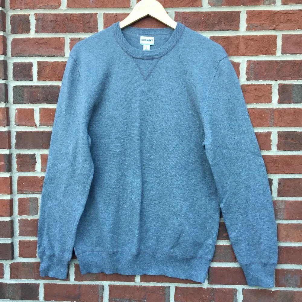 Old Navy Knit Crewneck Sweater Mens Large Gray Classic Dad